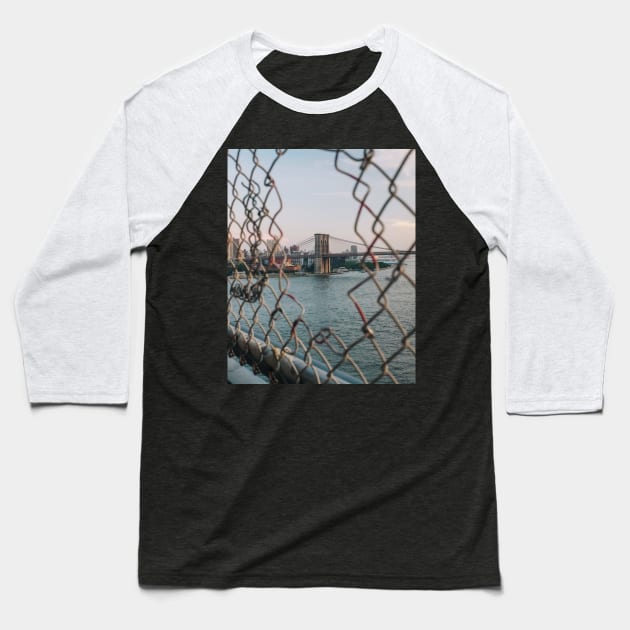 Brooklyn Bridge Fence Baseball T-Shirt by igjustin